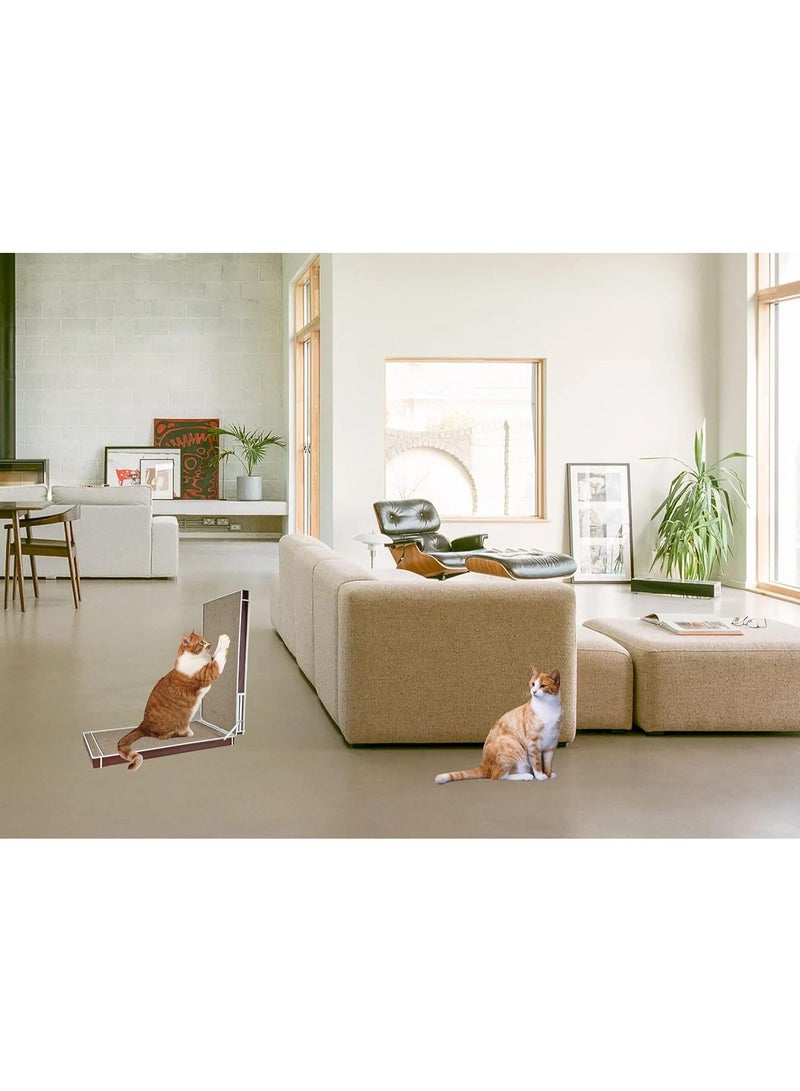 NNC PETS Cat scratching board for indoor cats & kittens, L-shaped wall-mounted cat scratcher with Catnip, Metal structure, and Corrugated cardboard, Durable cat play toy for feline claw care (44 cm) - Image 3