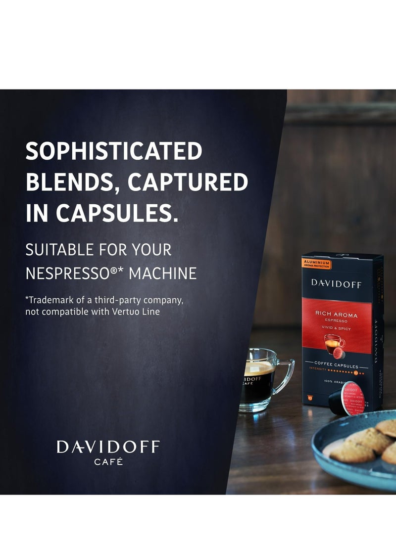 Davidoff Nespresso Rich Aroma Espresso Vivid and Spicy Coffee Capsules 55g  - Image 2
