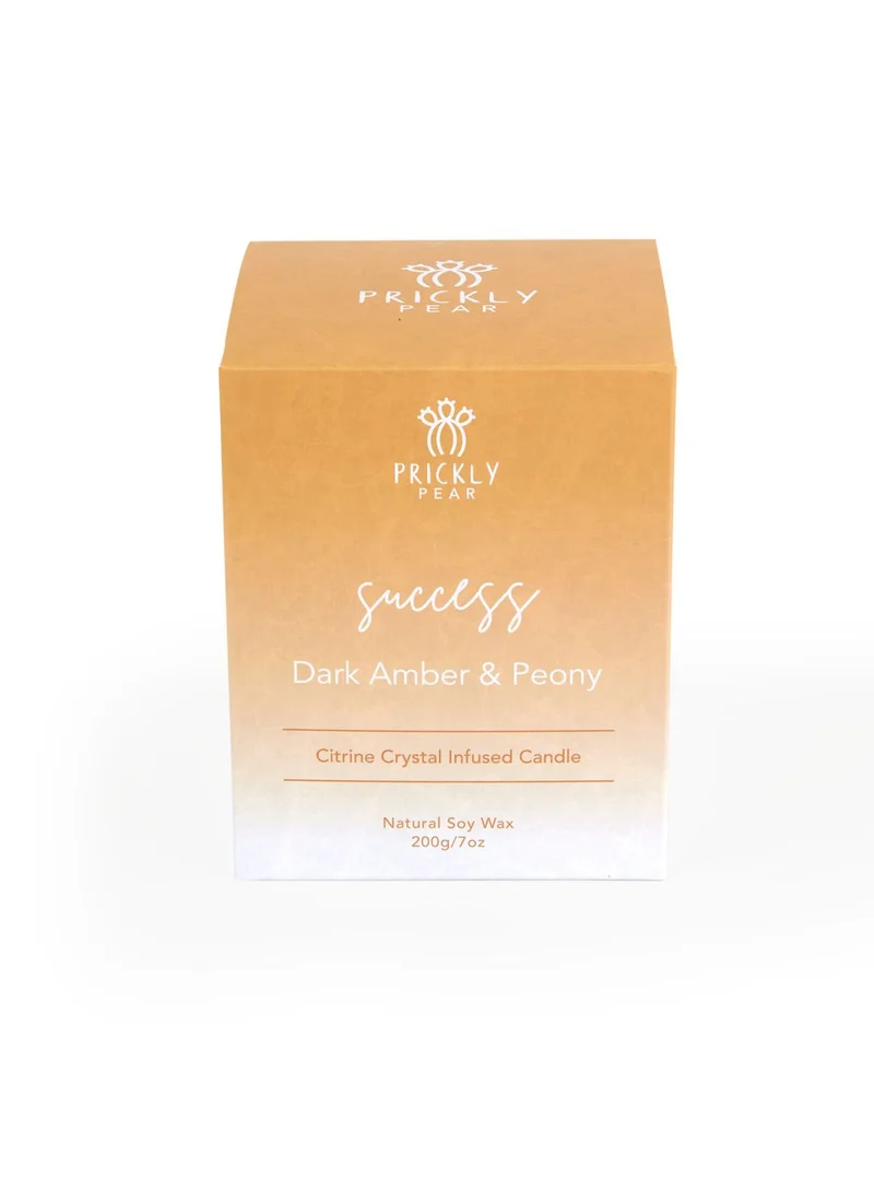Prickly Pear Success' Crystal Dark Amber & Peony Candle