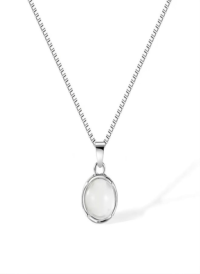 SHAHEEBA Elegant White Stone Pendant Necklace | Lightweight| Antitarnish| Stylish Party & Daily Jewelry | Skin-Friendly Gift for women and girl - Image 1