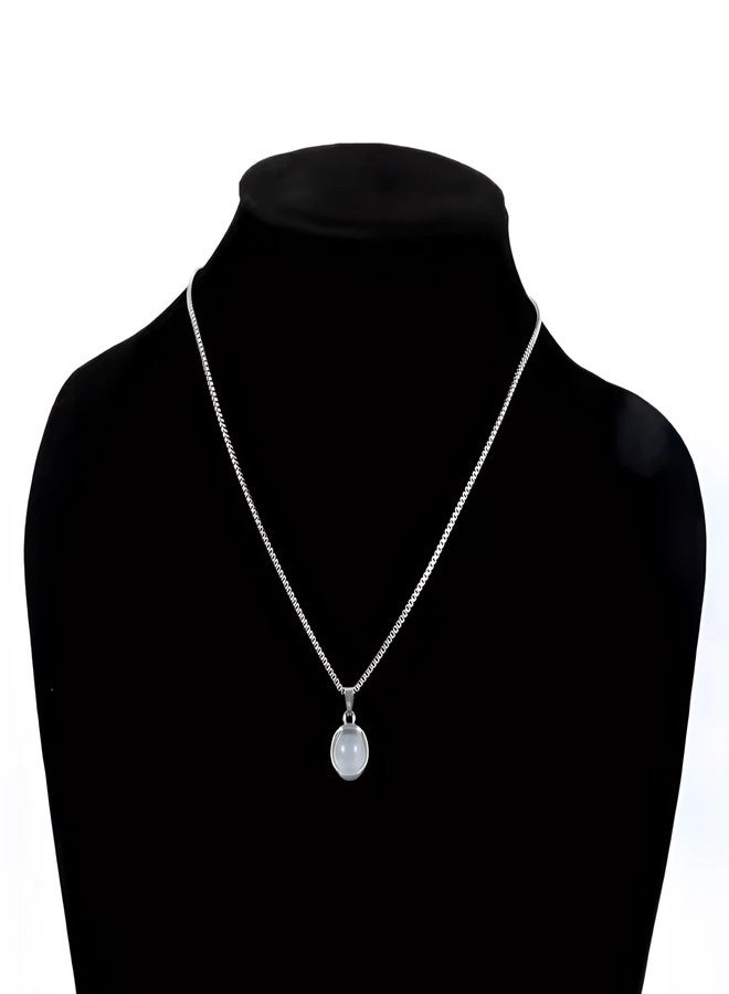SHAHEEBA Elegant White Stone Pendant Necklace | Lightweight| Antitarnish| Stylish Party & Daily Jewelry | Skin-Friendly Gift for women and girl - Image 5