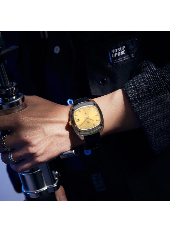 Shanghai Watch Gift National Series Dopamine Quartz Mechanical Style Silent Exam Wrisch Sh015 Yellow Dial - Image 2
