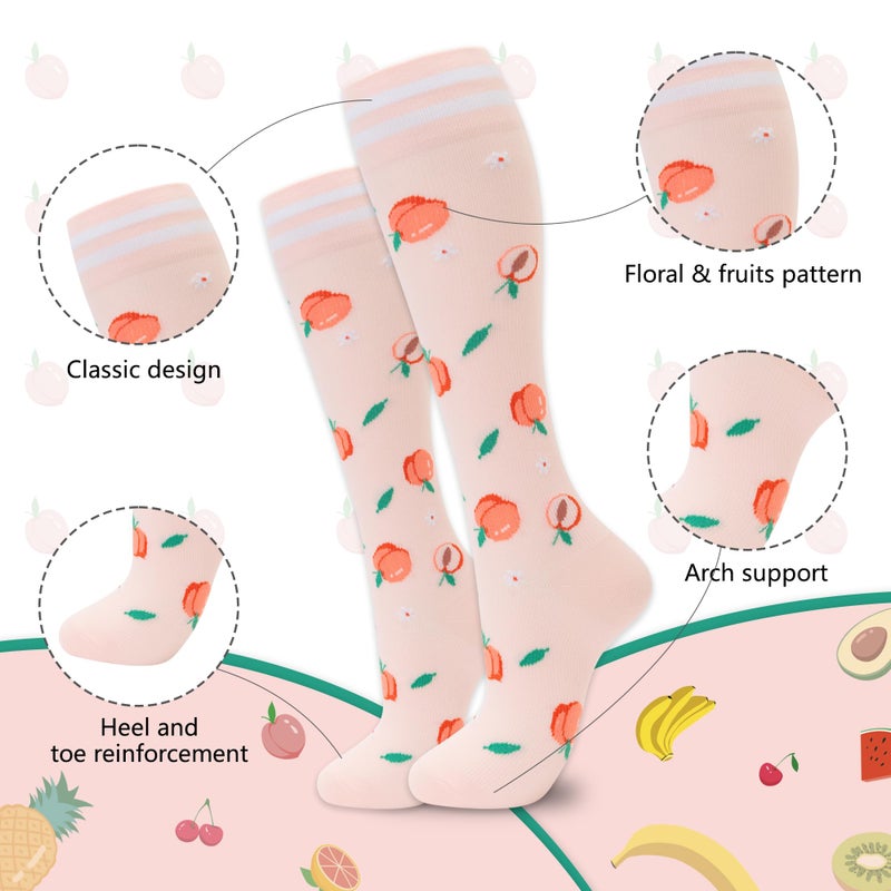 fenglaoda Compression Socks for Women Men Support Circulation 6 Pairs Socks For Nurse, Travel, Flight - Image 2