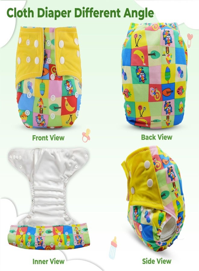 بيمبيكا حفاضات قماشية مطبوعة من بيمبيكا إيه بلس مع حشوات من الألياف الدقيقة ثلاثية الطبقات للأطفال، حفاضات قماشية قابلة للغسل وإعادة الاستخدام للأطفال، مانعة للتسرب وغير مبللة، حفاضات قماشية قابلة للتعديل - (BE2745) - Image 3