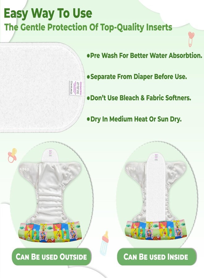 بيمبيكا حفاضات قماشية مطبوعة من بيمبيكا إيه بلس مع حشوات من الألياف الدقيقة ثلاثية الطبقات للأطفال، حفاضات قماشية قابلة للغسل وإعادة الاستخدام للأطفال، مانعة للتسرب وغير مبللة، حفاضات قماشية قابلة للتعديل - (BE2745) - Image 5