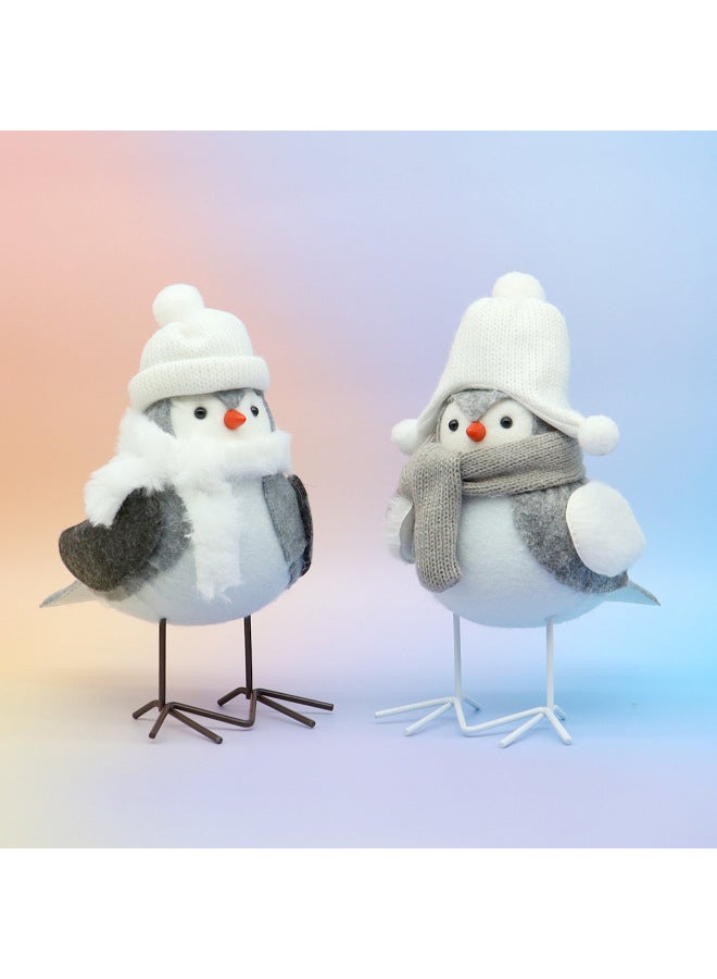 High-value Diy Handmade Bird Cute Plush Doll Desktop Window Ornaments Wholesale-Specifications:White Hat And White Body  - Image 3