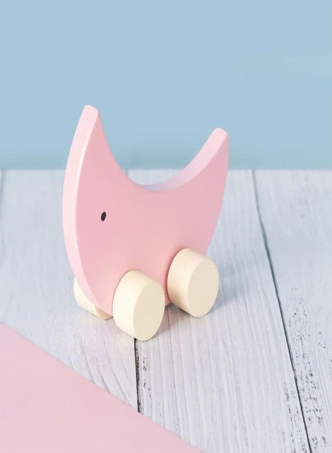 Jim N Jam Classic Wooden Moon Wheel Toy | Non Toxic Wooden Wheel Toy for Timeless Fun for Little Hands | Best for 1+ Years Old Kids. - Image 3