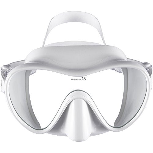 IST MP110 Frameless Dive Mask Single Panoramic Shatterproof Lens for Scuba Diving Snorkeling White - Image 3