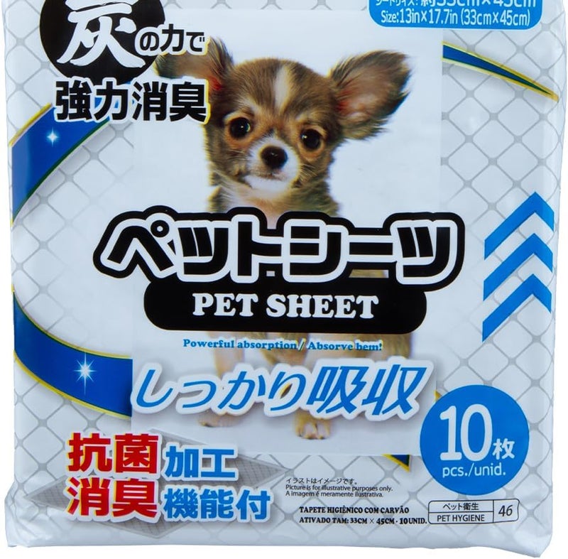 Daiso Pet Absorbent Pee Sheets for Dogs – 10pcs Training Pads (33 x 45 cm)