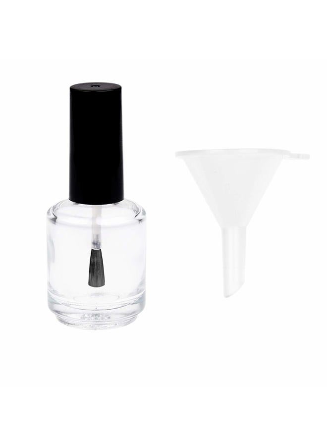 Kare Kind Empty Glass Nail Polish Bottles with Dupont Brushes (Set of 6, Clear) - Image 2