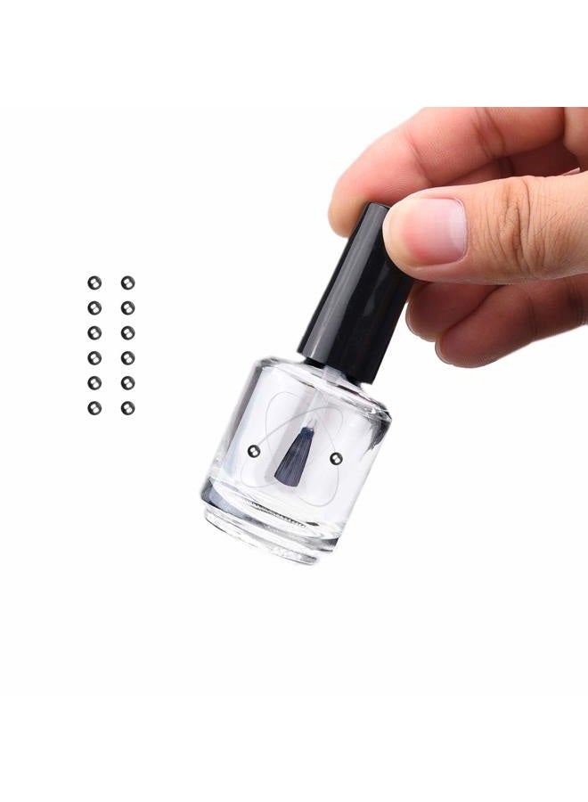 Kare Kind Empty Glass Nail Polish Bottles with Dupont Brushes (Set of 6, Clear) - Image 4