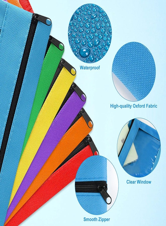 LURLIN Pencil Pouch for 3 Ring Binder, 36 Pack Bulk Pencil Bags with Zipper, 6 Colored Pencil Case for Classroom School Office supplies , Large Sturdy and Durable Cloth Pencil Pocket for 3 Holder Binder - Image 2