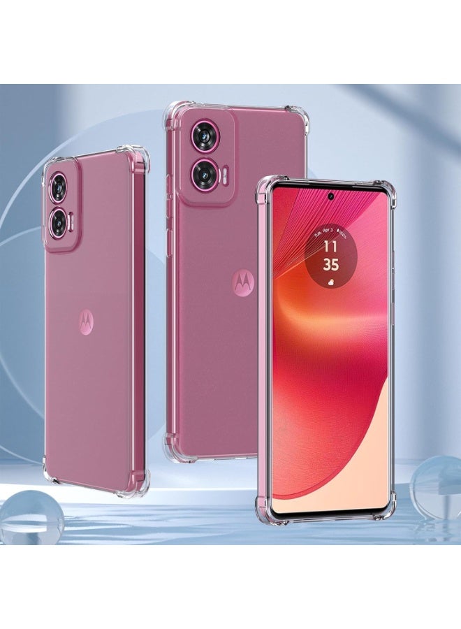 متوافق مع موتورولا G85 5G (موتو G85) غطاء خلفي شفاف مقاوم للصدمات وحماية كاملة مع أفضل حماية للكاميرا من الخدوش والتقشير (شفاف) - Image 2