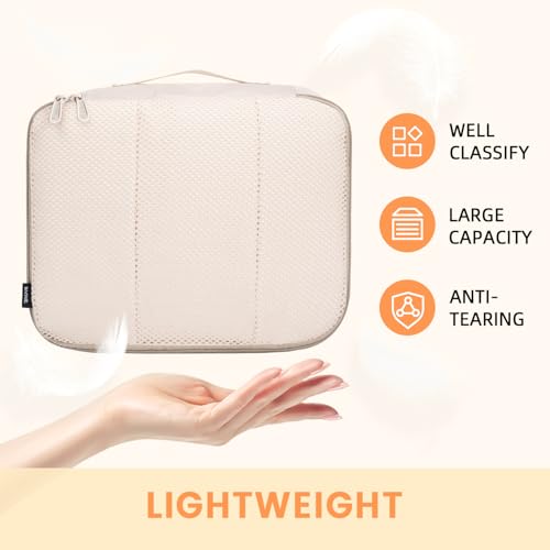 BAGAIL مجموعة حقائب باجاي 6 قطع لتنظيم الأمتعة لملحقات السفر - بيج - Image 3