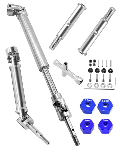 hopsupRC Stainless Steel Rear Drive Shaft CVD Front Axles Upgrades Part for 110 Slash 2WD VXLRustler 2WD VXLStampede 2WD VXLHoss 2WD VXL Upgrades More Powerful Silver - Image 1