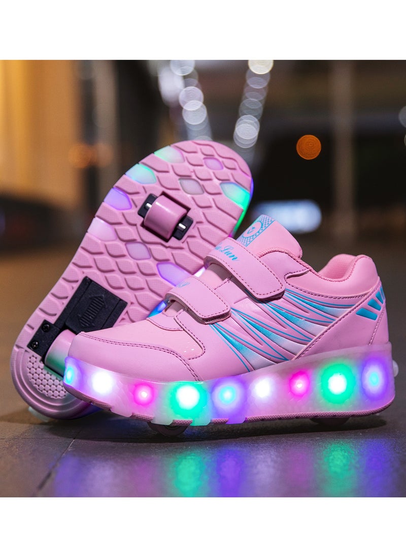 LITTLE ROCKZ LED Flash Light Fashion Shiny Sneaker Skate Heelys Shoes With Wheels And Lightning Sole  - Image 5