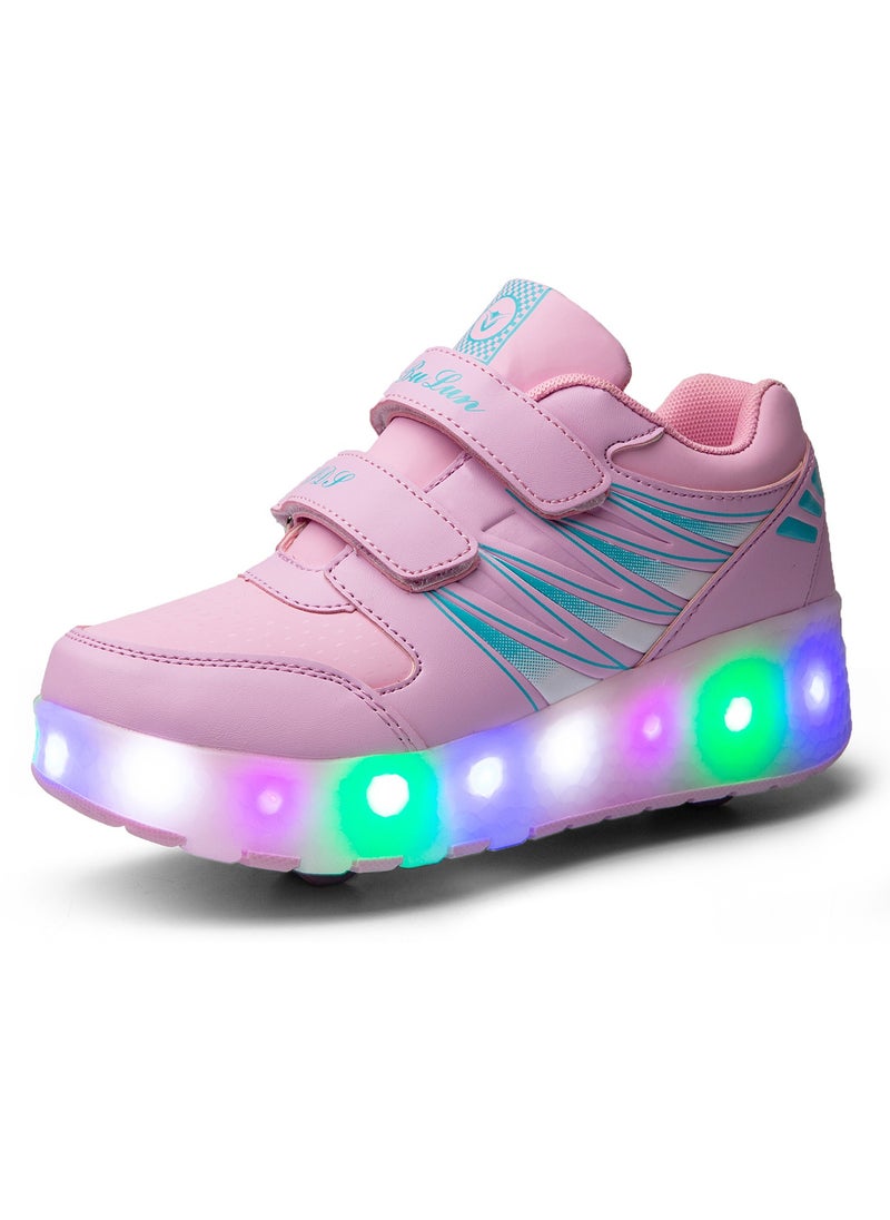 LITTLE ROCKZ LED Flash Light Fashion Shiny Sneaker Skate Heelys Shoes With Wheels And Lightning Sole  - Image 2