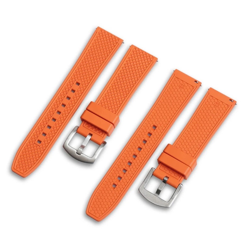 Bluejw 18/19/20/21/22/24mm FKM Rubber Watch Strap Replacement – Breathable Sports Band for Smartwatches and Fitness Trackers - Image 1