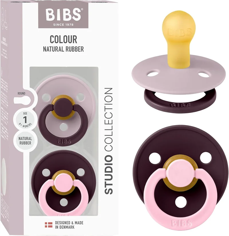 BIBS BIBS Studio Colour Pacifier 2-Pack - Dusky Lilac & Plum