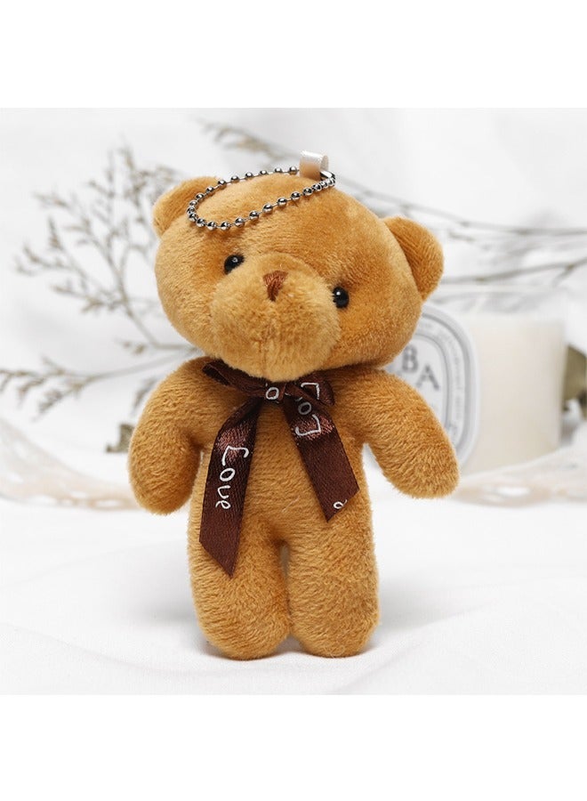 Bear Plush Keychain Toys, Soft PP Cotton Bow Tie Lovely Bear Pendant Key Ring, Charm Pendant Gift for Men Women Boy Girl (Brown) - Image 5