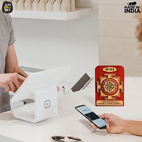 Gift Kya De GKD Shree Yantra for Business Growth and Vyapar Vridhi Yantra 3D Tabletop Design Used for Shop Office and Home shri Yantra Brings Good Luck Unique Gift Items (Wooden Multicolor) - Image 4