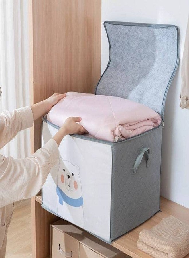 SeaRegal صندوق تخزين قماش مكعب من سي ريغال بستة أقسام، مقاوم للغبار، خفيف الوزن، قابل للطي، إغلاق بسحاب، بنقشة كرتونية، شكل مستطيل، حقيبة تشطيب ملابس غير منسوجة - Image 1