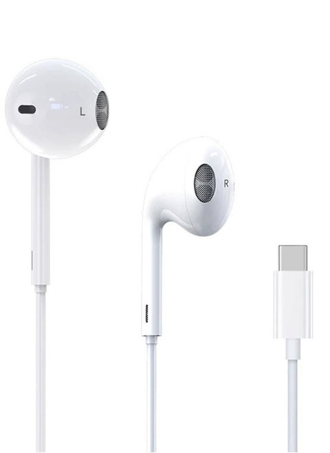Type-C Wired Earphones White