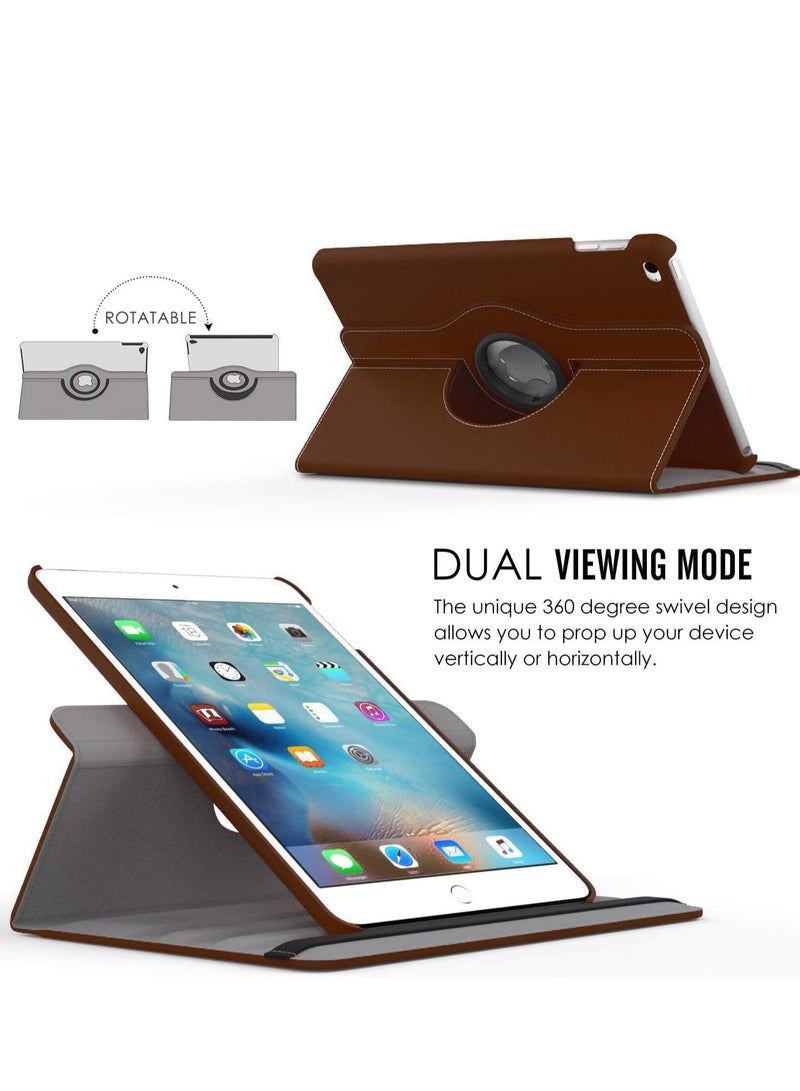 ELTRAZONE New iPad 2017 9.7" / iPad Air 2 Leather Case - 360 Degree Rotating Stand Smart Cover with Auto Sleep/Wake - Brown - Image 5