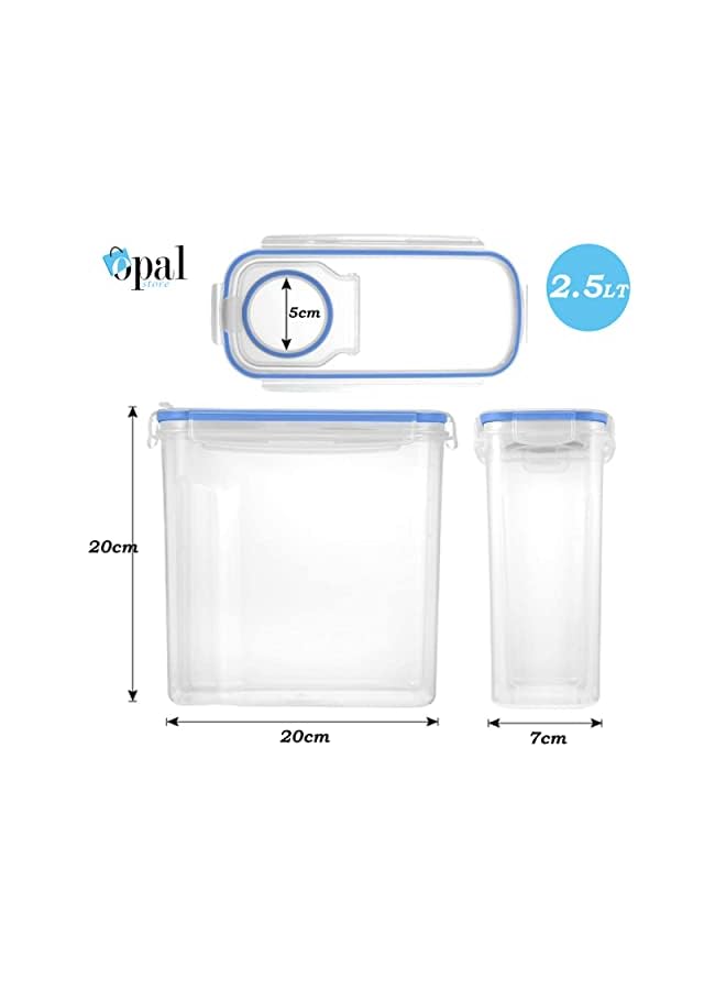 Opal مجموعة حاويات تخزين الطعام، منظم تخزين المطبخ، بلاستيك خالي من BPA، محكم الإغلاق، مجموعة من 2، 4، 6، 8 قطع سعة 2.5 لتر لكل حاوية مع غطاء، أغطية سهلة القفل، مقاومة للتسرب، لون أسود (2) - Image 4