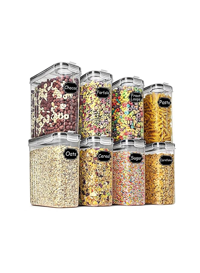 Opal مجموعة حاويات تخزين الطعام، منظم تخزين المطبخ، بلاستيك خالي من BPA، محكم الإغلاق، مجموعة من 2، 4، 6، 8 قطع سعة 2.5 لتر لكل حاوية مع غطاء، أغطية سهلة القفل، مقاومة للتسرب، لون أسود (2) - Image 2