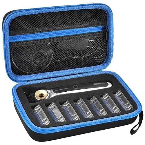 PAIYULE Travel Case Compatible with Gillette Heated Razor for Men Starter Shave Kit Storage Holder for Blade Refills Clipper Guards Charging Dock and AccessoriesBlueBox Only - Image 1