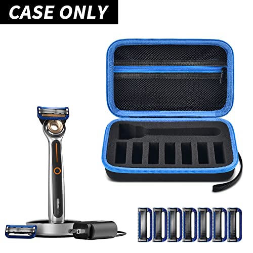 PAIYULE Travel Case Compatible with Gillette Heated Razor for Men Starter Shave Kit Storage Holder for Blade Refills Clipper Guards Charging Dock and AccessoriesBlueBox Only - Image 3
