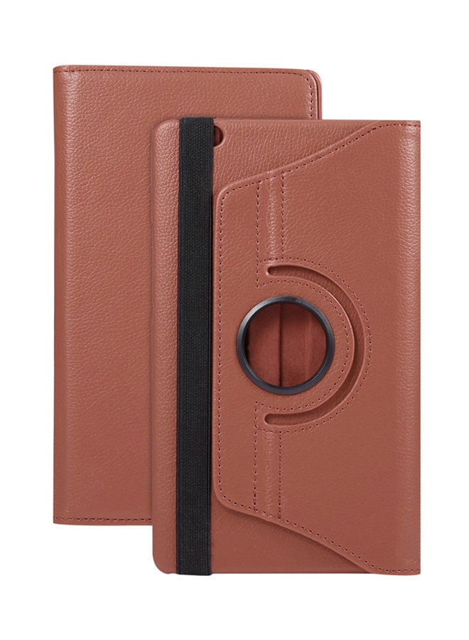 NIBEMINENT Protective Skin PU Leather 360 Degree Rotating Case Cover With Stand For Huawei MediaPad M3 BTV W09/DL09 Brown
