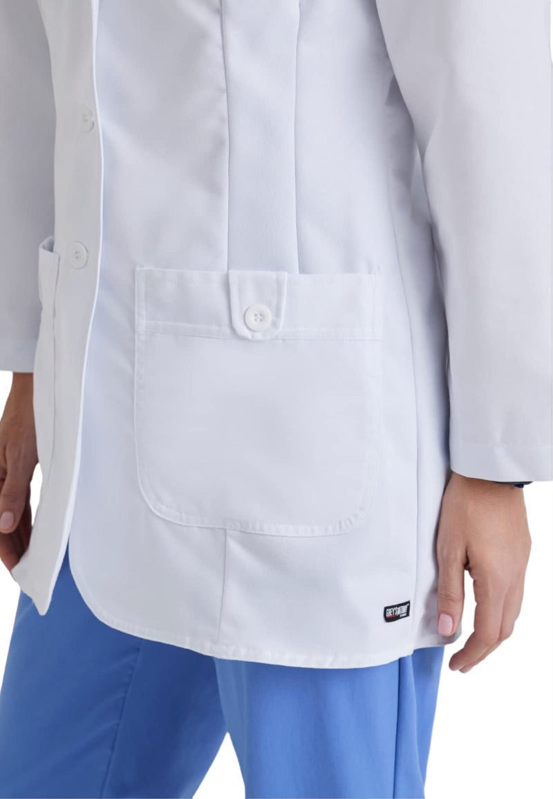 Barco Grey's Anatomy 7446 Missy 2 Pkt White Lab Coat w/ Back Tab Small - Image 5