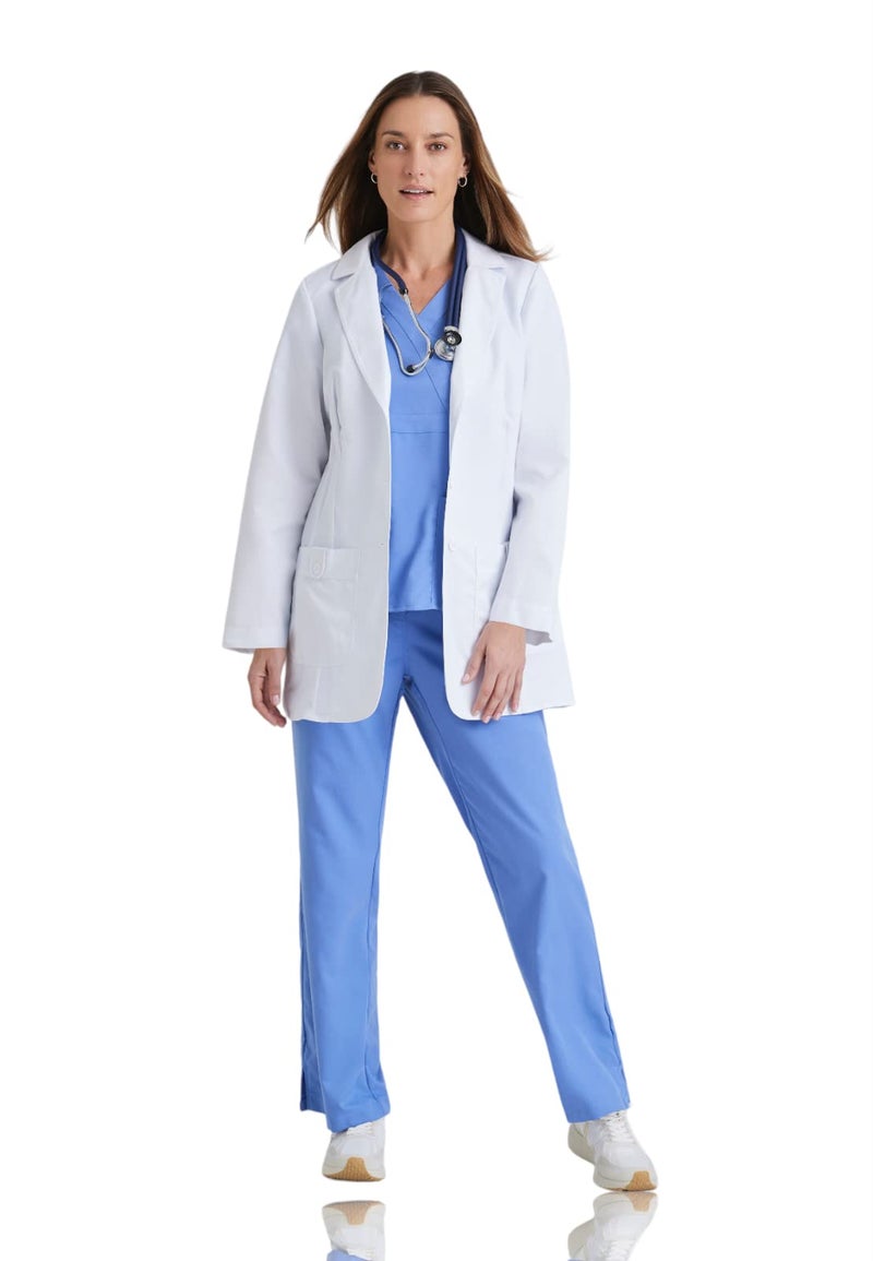 Barco Grey's Anatomy 7446 Missy 2 Pkt White Lab Coat w/ Back Tab Small - Image 4