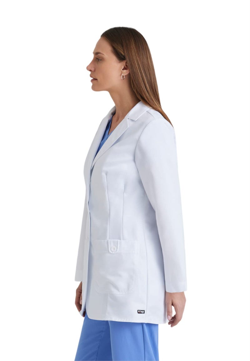 Barco Grey's Anatomy 7446 Missy 2 Pkt White Lab Coat w/ Back Tab Small - Image 3