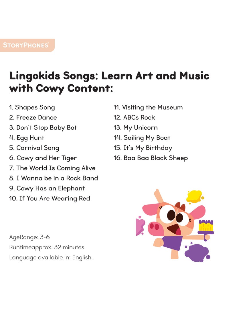 StoryPhones StoryShields | Early Learning Shield, Sing and Dance, Collectible & Swappable, To be Used w/ StoryPhones Headphones - LingoKids Songs: Learn Art and Music with Cowy - Image 3