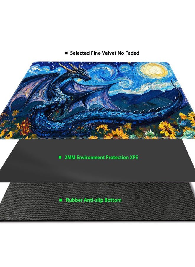 Sepmat MTG Playmat Magic Card Playmat Game Mat,TCG & CCG Card Games Mat with Free Storage Bags Size 24 x 14 Inches (No with Zones,Dragon1) - Image 4