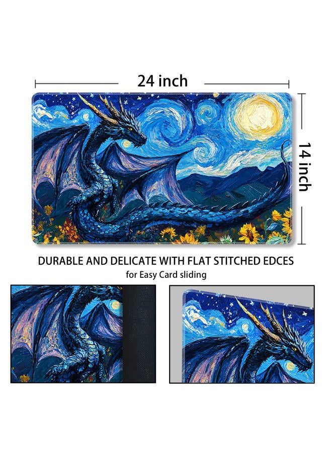 Sepmat MTG Playmat Magic Card Playmat Game Mat,TCG & CCG Card Games Mat with Free Storage Bags Size 24 x 14 Inches (No with Zones,Dragon1) - Image 2