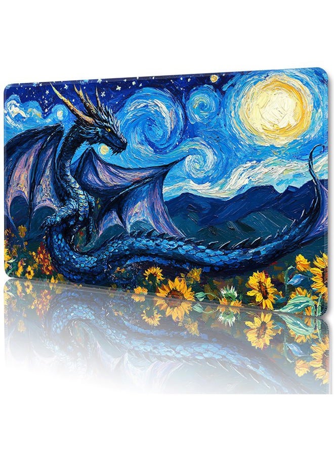 Sepmat MTG Playmat Magic Card Playmat Game Mat,TCG & CCG Card Games Mat with Free Storage Bags Size 24 x 14 Inches (No with Zones,Dragon1) - Image 1