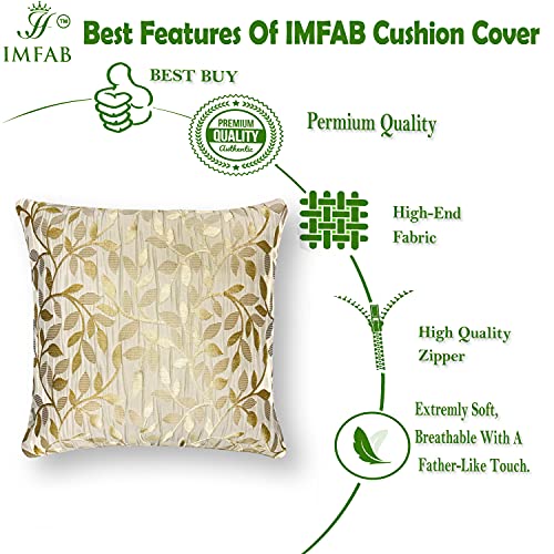 IM FAB® Jacquard Tecno Beige Cushion Cover Set of 5 Pcs(16 X 16 Inchs or 40 x 40 cm) - Image 4
