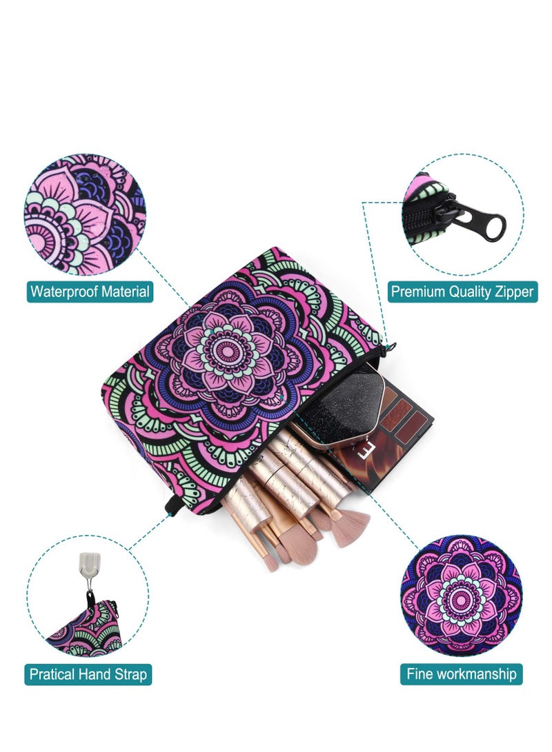 Excefore Makeup Bag Waterproof Cosmetic Pouch with Black Zipper Portable Travel Cosmetic Bag for Women Lightweight Makeup Pouch for Girls - Image 4