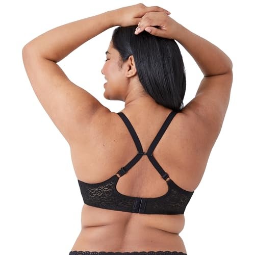 Wacoal Women's 34DD Halo Lace Underwire Bra, Black - Image 2