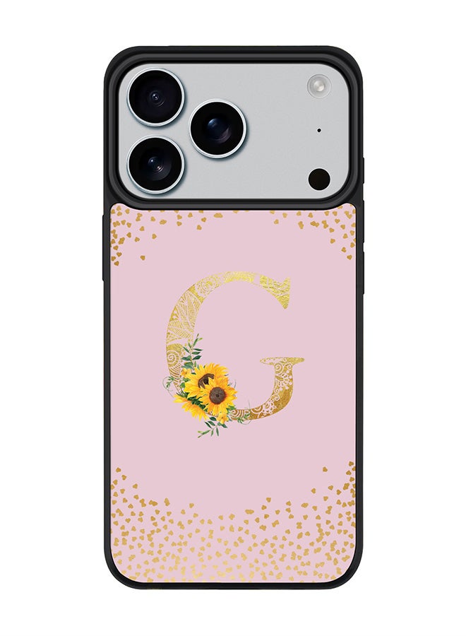 Stylizedd iPhone 17 Pro Case, [Compatible with MagSafe] Slim Magnetic cover Phone Case iPhone 17 Pro -Custom Floral Monogram - G  (Pink ) - Image 1
