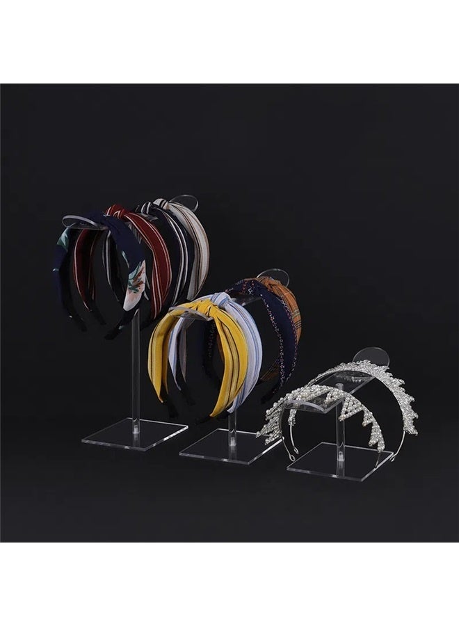 3 Pcs Acrylic Headband Holder,Clear Headband Storage Organizer Stand,Hair Accessories Holder Hairband Rack Hair Hoop Display Stand  - Image 2