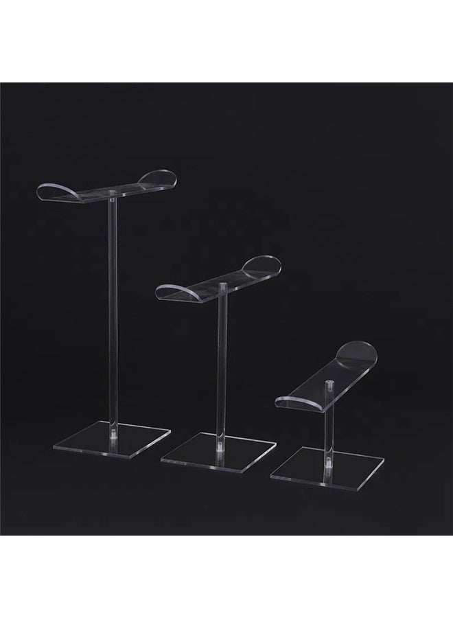 3 Pcs Acrylic Headband Holder,Clear Headband Storage Organizer Stand,Hair Accessories Holder Hairband Rack Hair Hoop Display Stand  - Image 1