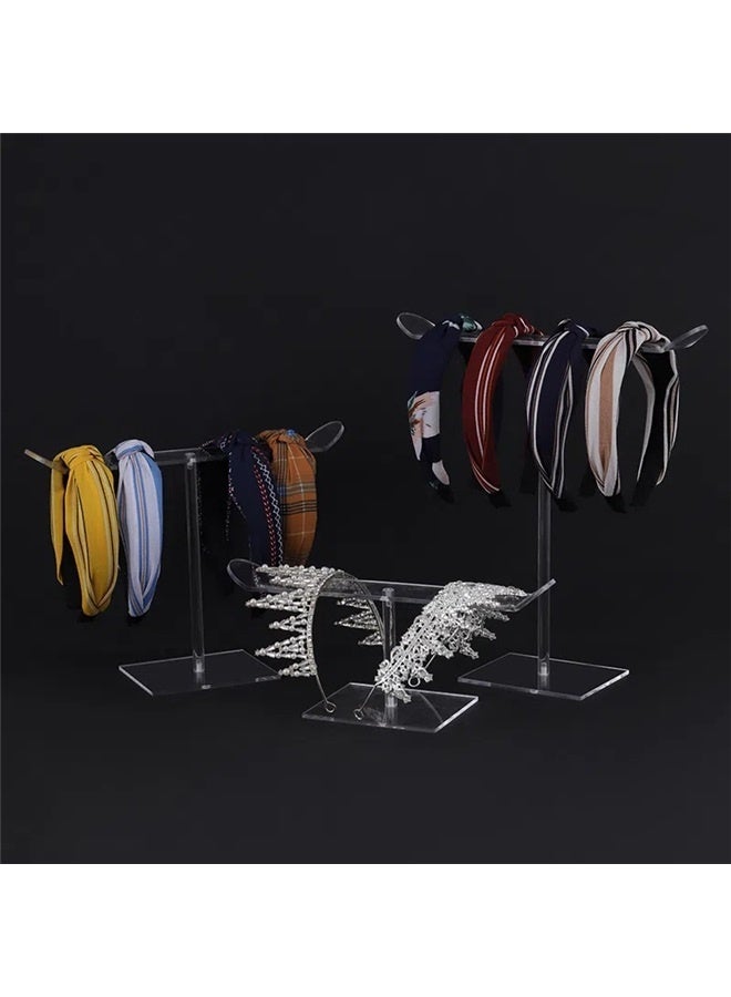 3 Pcs Acrylic Headband Holder,Clear Headband Storage Organizer Stand,Hair Accessories Holder Hairband Rack Hair Hoop Display Stand  - Image 3