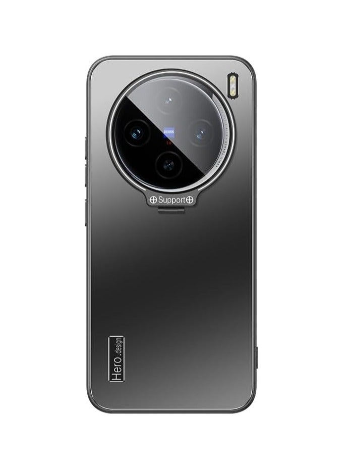 Case for Vivo X200 Pro Mini (2024),Anti-fall Durable Phone Protective Case with Full Wrap-around Metal Lens Protection Stand,Frosted Shockproof Protective Back Cover - Image 1
