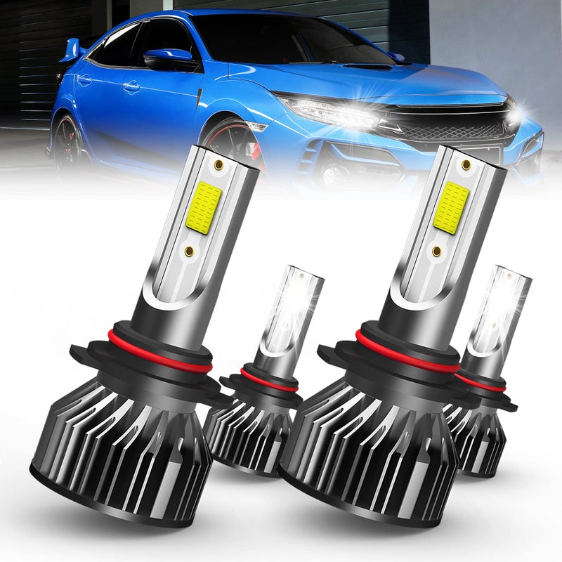 QIPEIZSP compatible with Honda Civic 2004201320142015 Sedan Bulbs combo 9005 High Beam and 9006 Low Beam Bulbs combo 24000LM 6500K Lights IP68 Waterproof Pack of 4 - Image 2
