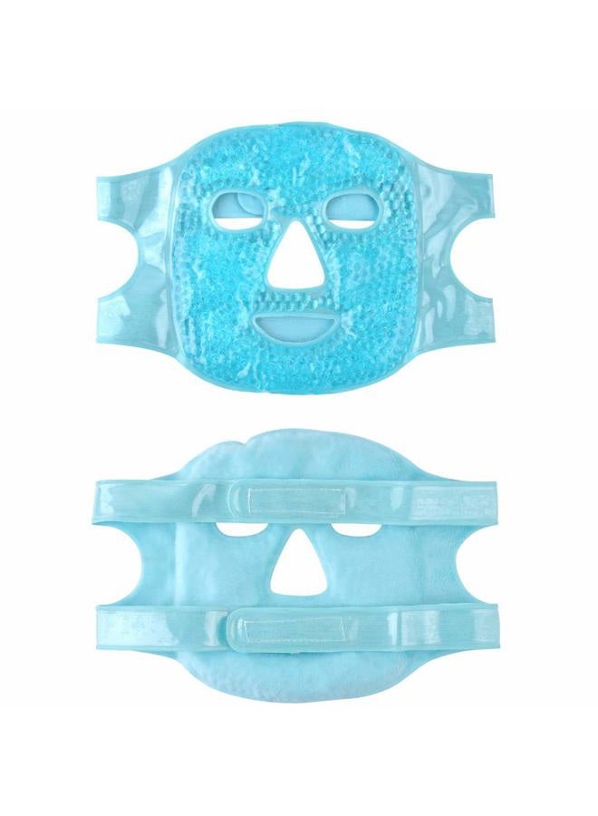 FOMI Hot and Cold Therapy Gel Bead Full Facial Mask Care | Ice Face Mask for Migraine Headache, Stress Relief | Reduces Eye Puffiness, Dark Circles | Fabric Back (Full Face w/Eye Holes) - Image 2